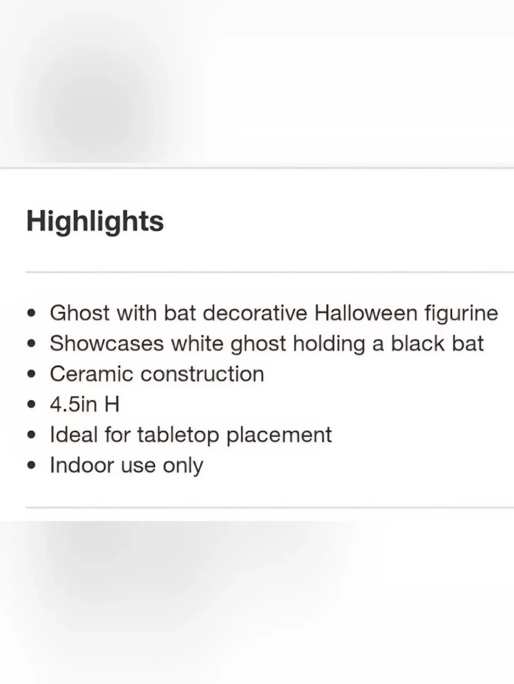 2024 Halloween Ceramic Ghost With Bat. Target Hyde And Eek 4.5